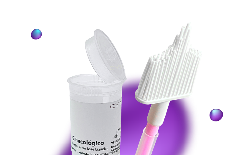 Kit de Coleta Ginecológica POP para Citologia em Base Líquida - Frasco de Coleta e Escova Cervical Ginecológica CYTOPRO